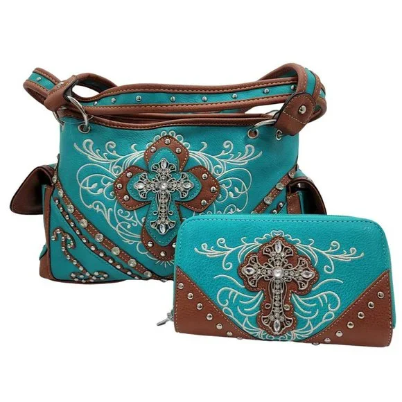 Bags New Western Style Concealed Carry Cross Design Shoulder Bag